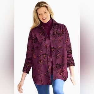 Soft Sueded Moleskin Shirt by Woman Within